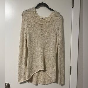Cream Light Open Knit Women's Sweater